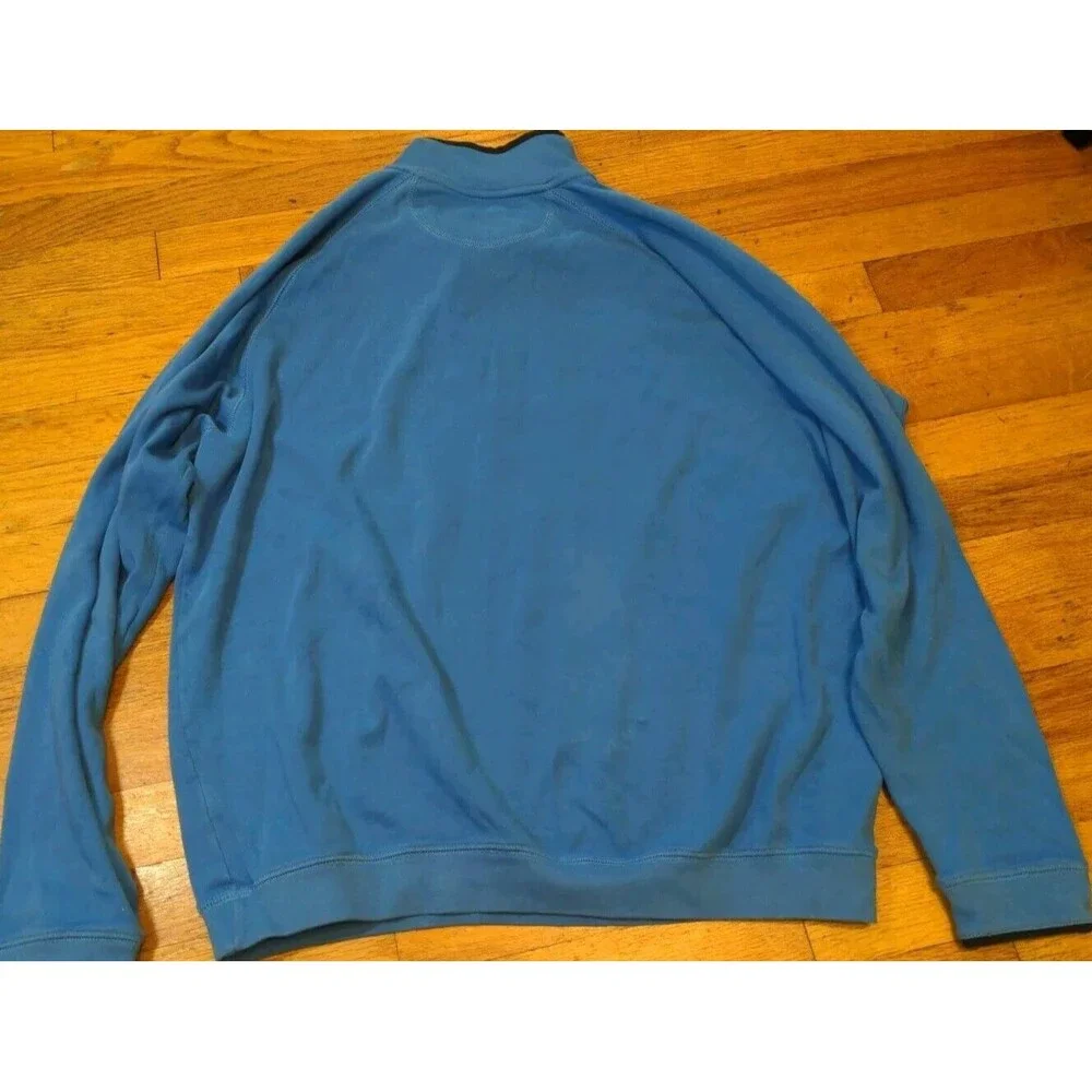 Boston Traders Men's 1/4 Zip Pullover PIMA Cotton Blue XL Long Sleeved Shirt
